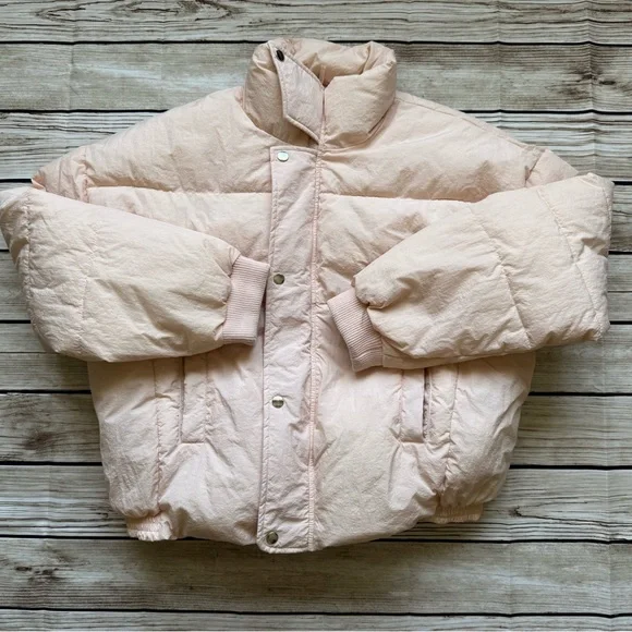 Free People Pink Puffer Jacket - Picture 1 of 6